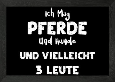 Ich Mag Pferde Und Hunde U Framed Wall Art Poster Canvas Print Picture