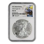 2022 American Silver Eagle NGC MS-70 U.S. State Series: Maine