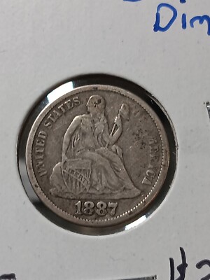 libertyページ 👉1887 SEATED LIBERTY DIME -VF/XF condition M/127* | eBay
