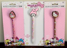New HELLO KITTY + MY MELODY PEN LOT 3 Collectible School Supplies Pink Ink Set
