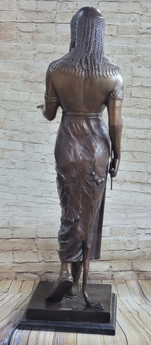 3 Feet Original Signed Egyptian Princess Statue Figurine Bronze Sculpture Statue - Picture 5 of 10