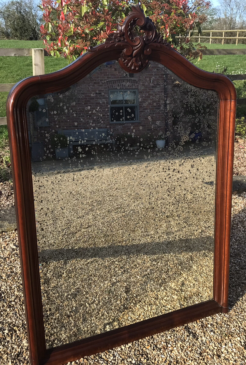 Antique French large over mantle mirror eBay