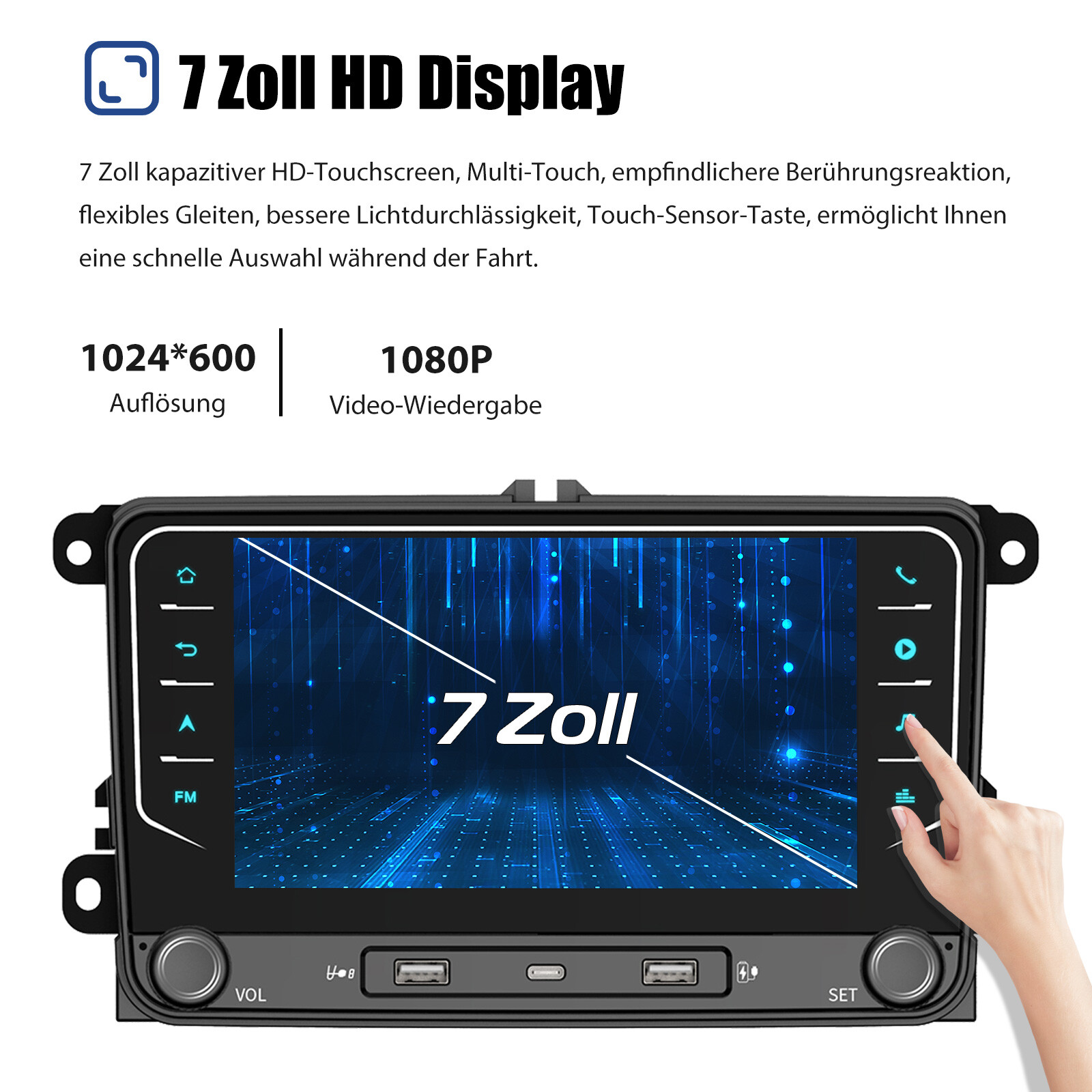2 DIN Android 14 Autoradio GPS NAVI Für VW Golf 5 6 Passat Touran Polo Tiguan T5