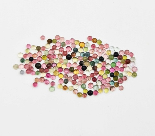 Natural Multi Tourmaline Round Cabochon Loose Gemstone Lot 100 Pcs 1.50 MM - Picture 4 of 6