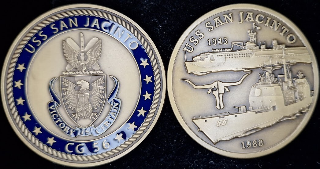USS San Jacinto CG-56 Victory Navy Challenge Coin