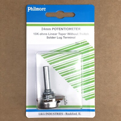 NEW Philmore PC24 Linear Taper 10K Ohm 24mm Potentiometer Without Switch
