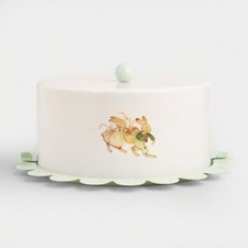 New World Market Vintage Retro Metal Cake Carrier Easter Bunny Dessert Pie