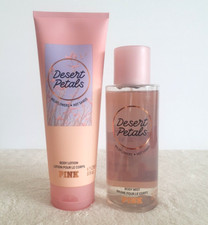 2 Pc Victoria's Secret PINK Desert Petals Fragrance Mist  Cream Set.