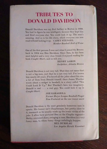 CAUGHT SHORT 1st Edition 1st Printing DONALD DAVIDSON 1972 Hank Aaron Atheneum - Picture 4 of 9