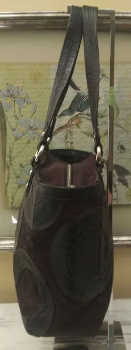 Coach Vintage Brown Soho Canvas Patchwork Signature C Shoulder