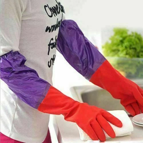 Extra Long Washing Gloves Cleaning Warm Waterproof Rubber Glove