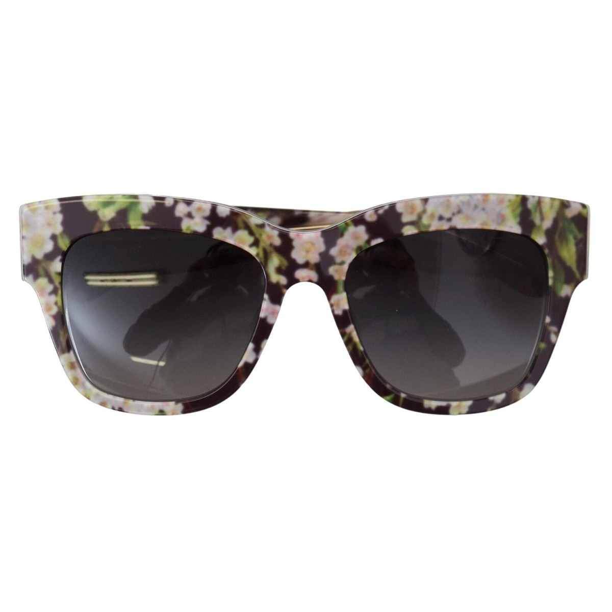 Dolce & Gabbana Black Floral Acetate Rectangle Shades  display picture 1