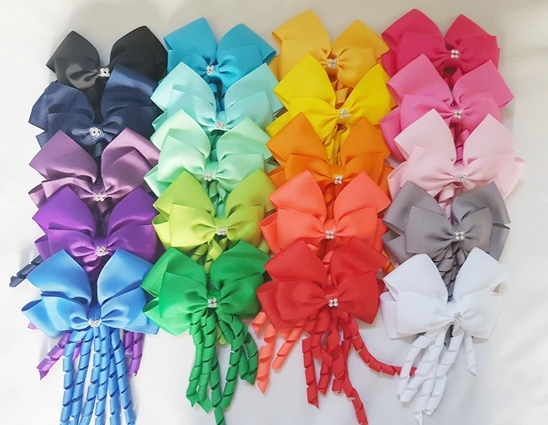 Bow hair Clips pin Diamond alligator Diamante Clip with long tails  - Image 2 of 4