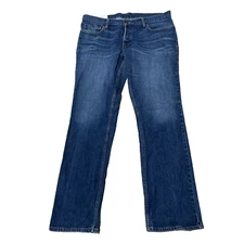 HOLLISTER Jeans Men 36x32 Y2k The Hollister Slim Bootcut Preppy Rivet Blue Denim