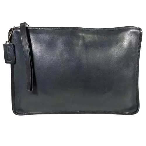 Coach Vintage Navy Pelle Documenti Valigetta Portafoglio Portatile Borsa Pochette