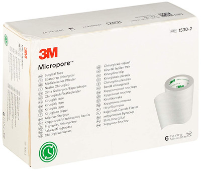 3M Micropore  - 5 Cm X 9.14 Mt Cerotto Delicato in Carta, Confezione Da 6 Pezzi