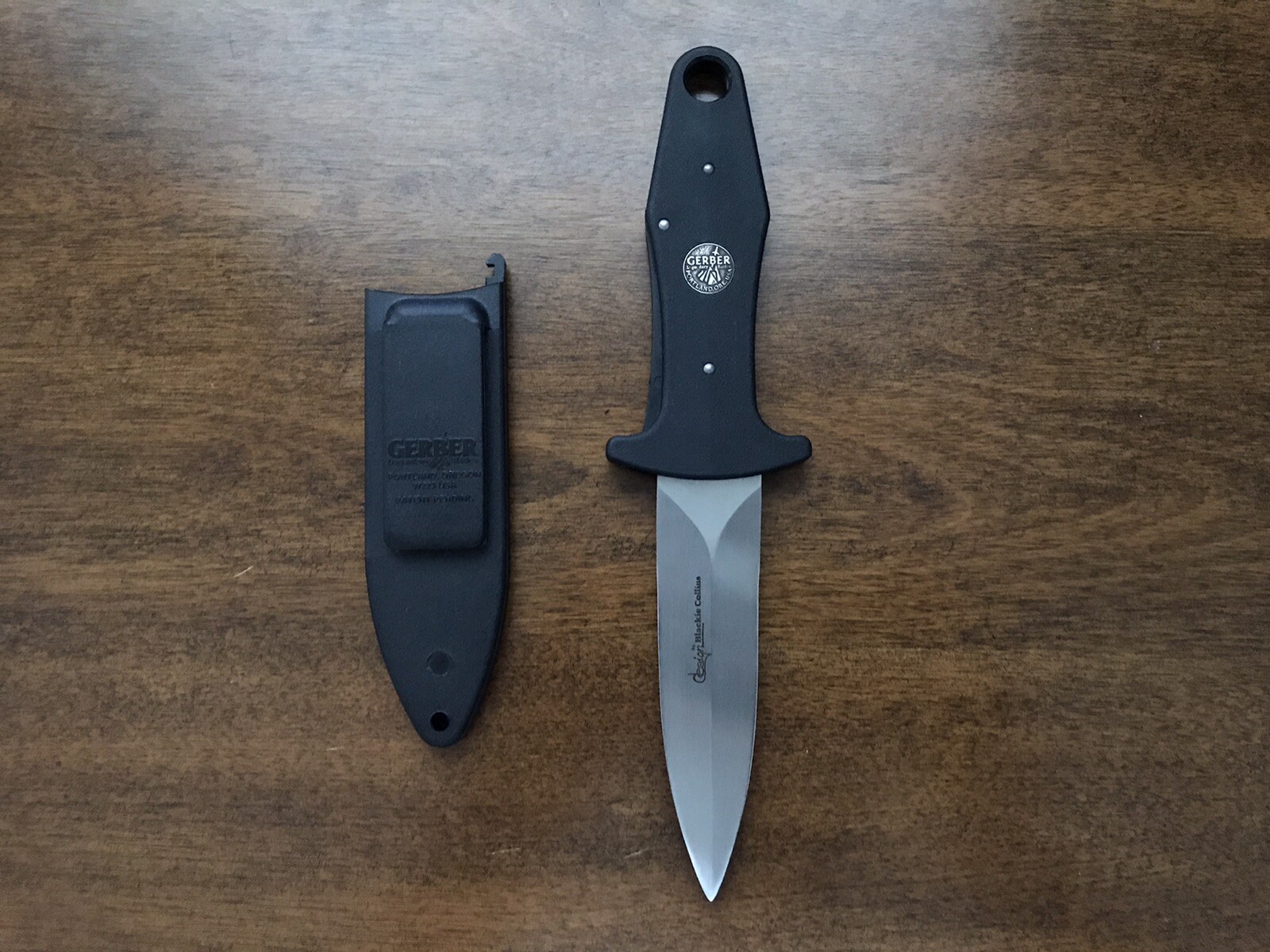 Vintage Gerber Fixed Blade Knife Dagger Blackie Collins Design Made In