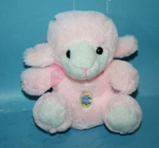 Plush Pals Pink Lamb 6" Easter Egg Tummy Stuffed Sheep Hunson Trading Soft Toy
