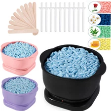 Silicone Wax Warmer Heater Hair Removal Depilatory Waxing Kit With Beans Sticks