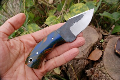 HAND FORGED RAILROAD KNIFE CARBON STEEL KNIFE &RISEN HANDLE KNIFE GIFT - 356