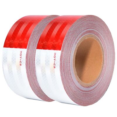 SWRT DOT-C2 Reflective Tape 2 Inch x 200 Feet Red White Reflective Tape Outdo...