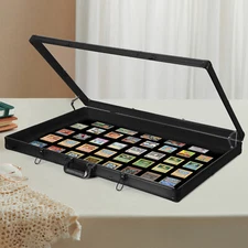 36.6"x24" Aluminum Display Case w/ Keys Lockable Showcase for Trade Card Jewerly