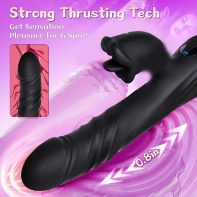Thrusting Rotating Rabbit Vibrator Dildo G Spot Clit Massager Sex Toys for  Women | eBay