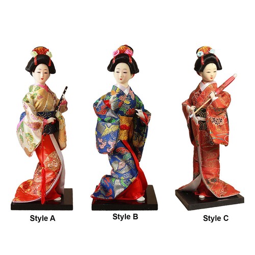 Rockible Poupées Geisha Ethniques Japonaises, Statue De Fille Kabuki Ancienne Orientale, Figurines Miniatures, Poupée Geisha Folklorique Asiatique Pour La, Style D