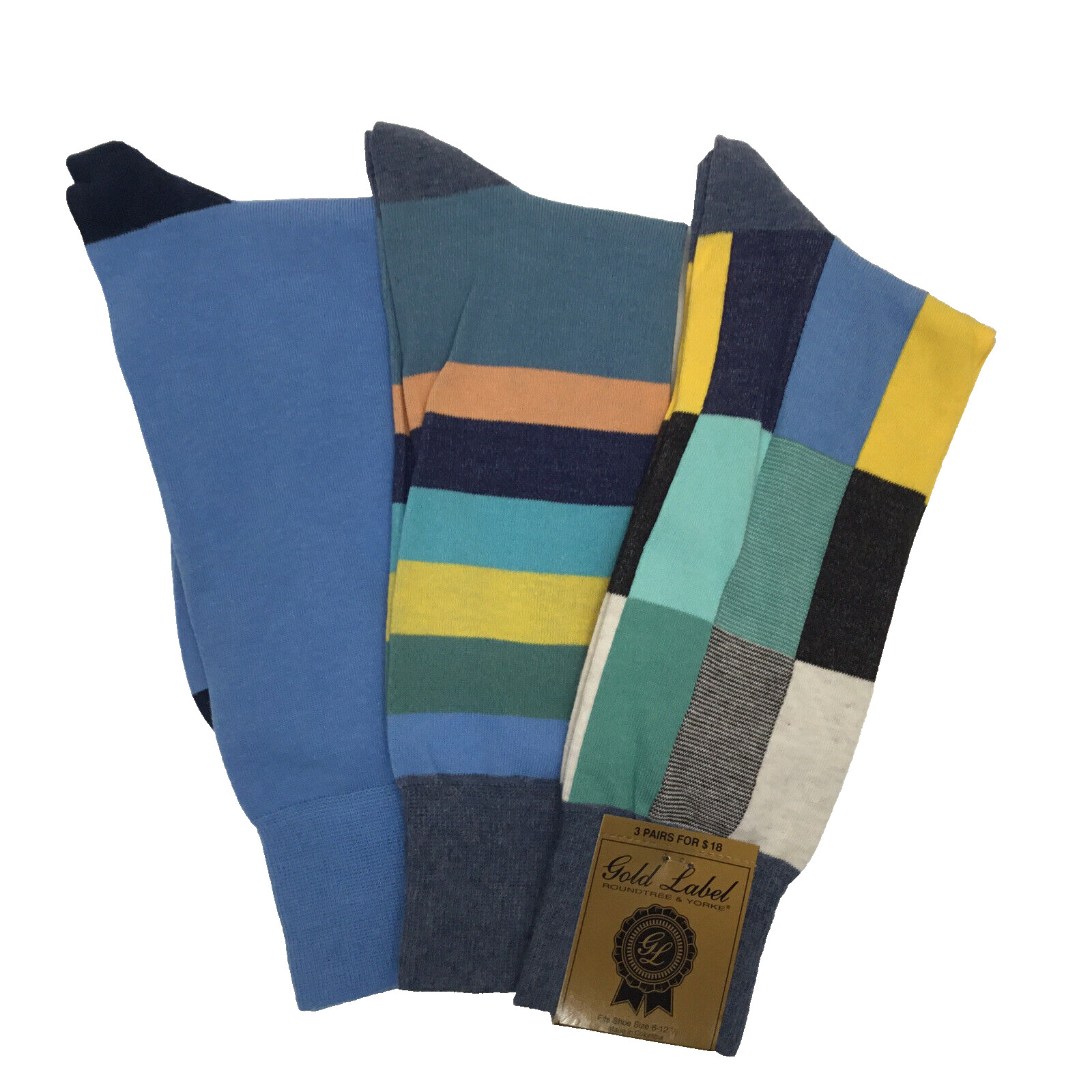 Мужские модельные носки Roundtree - Yorke Gold Label, Нейлоновая смесь синего цвета , РАЗМЕР: 6-12,5