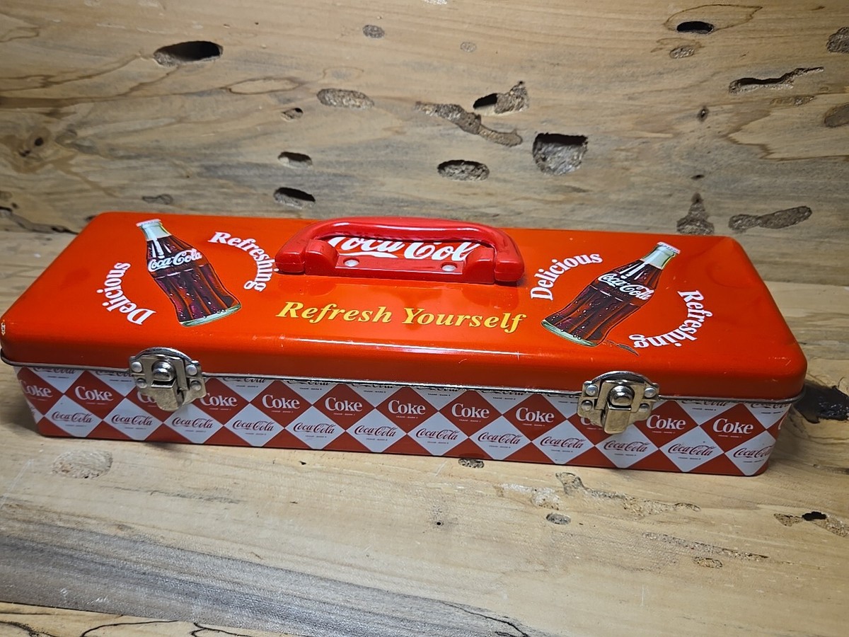 Coca-cola Coke Tool Box Pencil Box - Refresh Yourself-Red & White