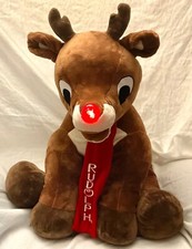2012 DanDee Huge 28  Plush Rudolph the Red Nosed Reindeer with Light Up Nose