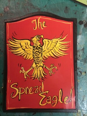 THE SPREAD EAGLE 10 x 8 Zoll / 25 cm MINI PUB SCHILD Bar Taverne Holz Gasthaus Geschenk