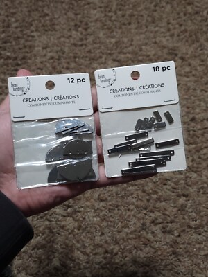 Bead Landing Creations Metal Half Semi Circle, Rectangle Component Lot of 30