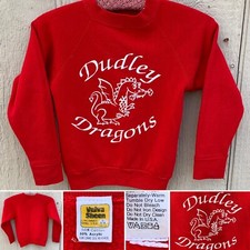 Vintage Dudley Dragons Graphic Sweatshirt Raglan 70s 80s Velva Sheen Kids S 6 8