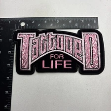 LARGE Pink Letter HOT BABE BIKER CHICK TATTOOED FOR LIFE Patch Tat Tatoo 00.R