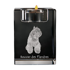 Chien De Flandre, Bouvier Des Flandres - Bougeoir Avec Photo De Chien, Teeli