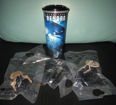 SET STAR TREK KINO TRINK BECHER CINEMA MOVIE CUP mit 3 Topper / Figuren - OVP