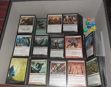 LOT 1200 MAGIC THE GATHERING LOT CARD GAME,DICE, PROTECTIVE BAGS
