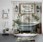 Botanical Green Leaf on Rustic Wood Shower Curtain Bathroom Accessories Set