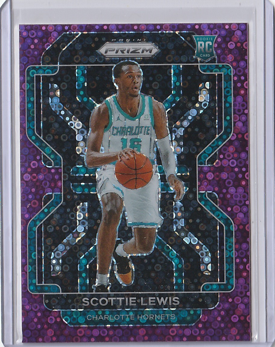 2021-22 Prizm Purple Fast Break #/75 Rookie Scottie Lewis Hornets SP RC