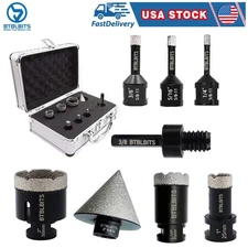 Diamond Core Drilling Bits Set Ceramic Tile Marble Hole Saw Cutter Set Kit Tool