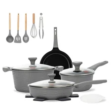 UCCLIFE 15-PCS Pots and Pans Set Non Stick, Induction Cookware Set, Non-toxic...