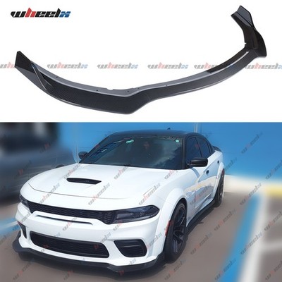 Carbon Look For 20-23 Dodge Charger SRT Hellcat Scat Widebody Front Bumper Lip