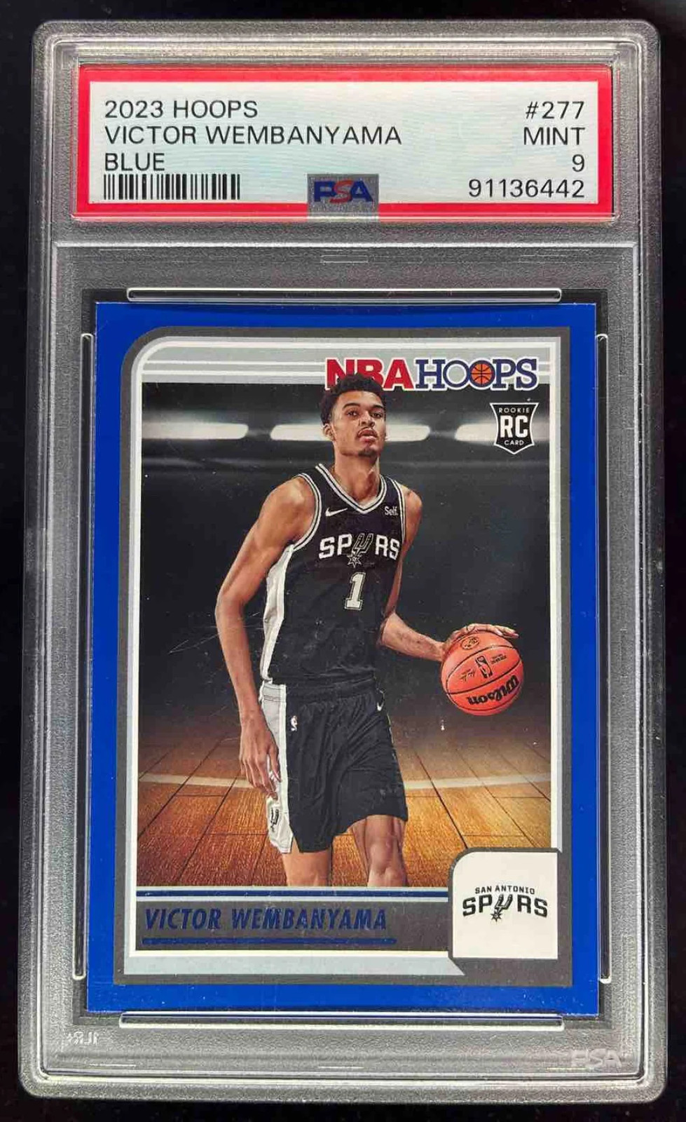 2023-24 Panini Hoops Blue #277 Victor Wembanyama RC PSA 9