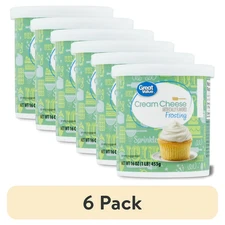 (6 pack) Great Value Cream Cheese Frosting, White, 16 oz Tub