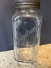 VTG Clear Glass Anchor Hocking Square Embossed Borden's Malt Milk Jar W/Lid