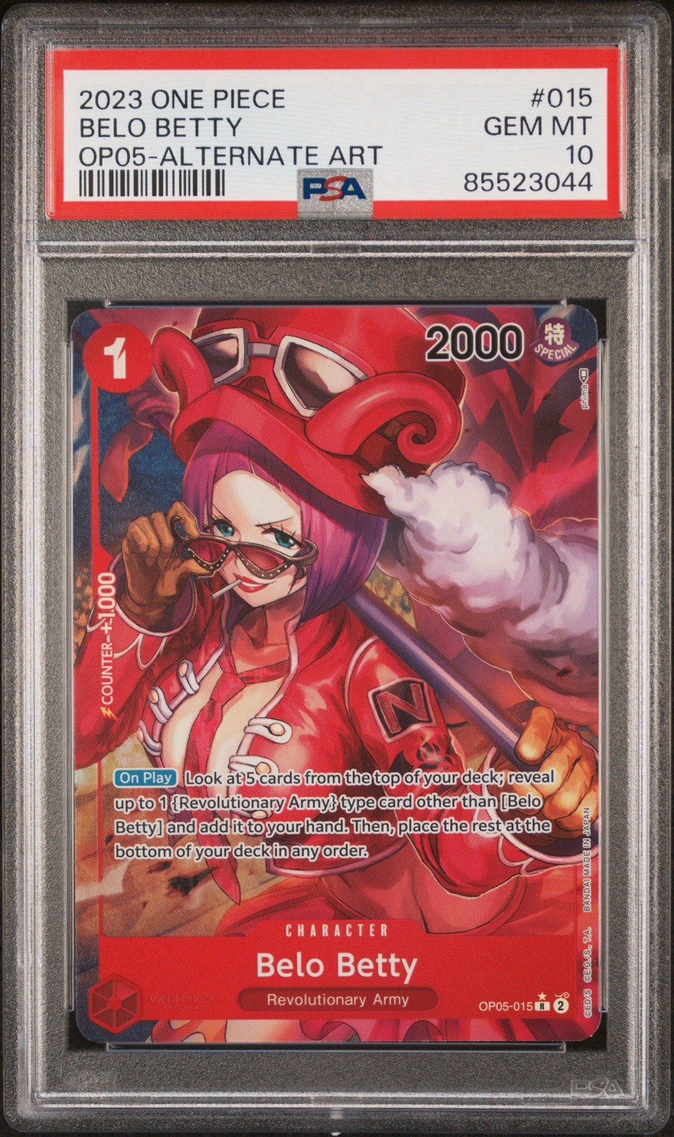 PSA 10 One Piece Awakening Of The New Era Belo Betty OP05-015 Alt Art English