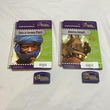 LeapFrog School House Leap Pad Lot 2 Books  Cartridges Animals  Faces/Places