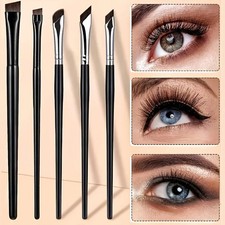 Eyeliner Brush Set Fine Tip Makeup Brushes Wool Fiber Precision 5Pc Angled