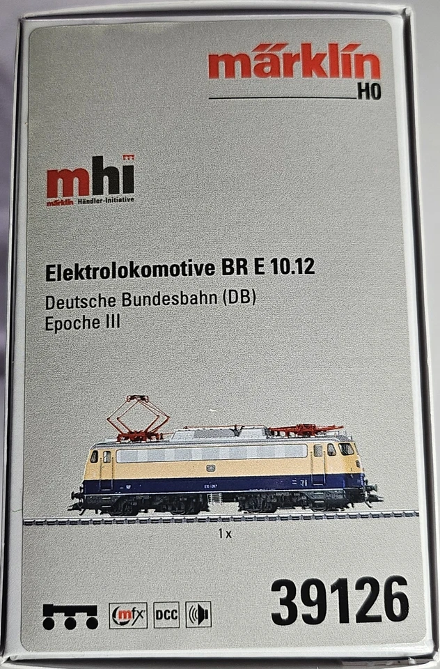 (OT039) Märklin 39126 H0 AC E-Lok BR E 10.12 der DB, mfx, DCC, Sound, OVP - Bild 2 von 4